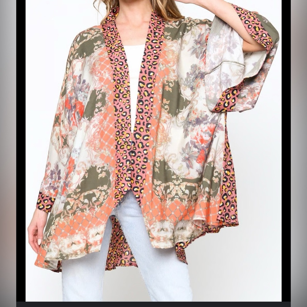 Aratta Pink Leopard Print Kimono